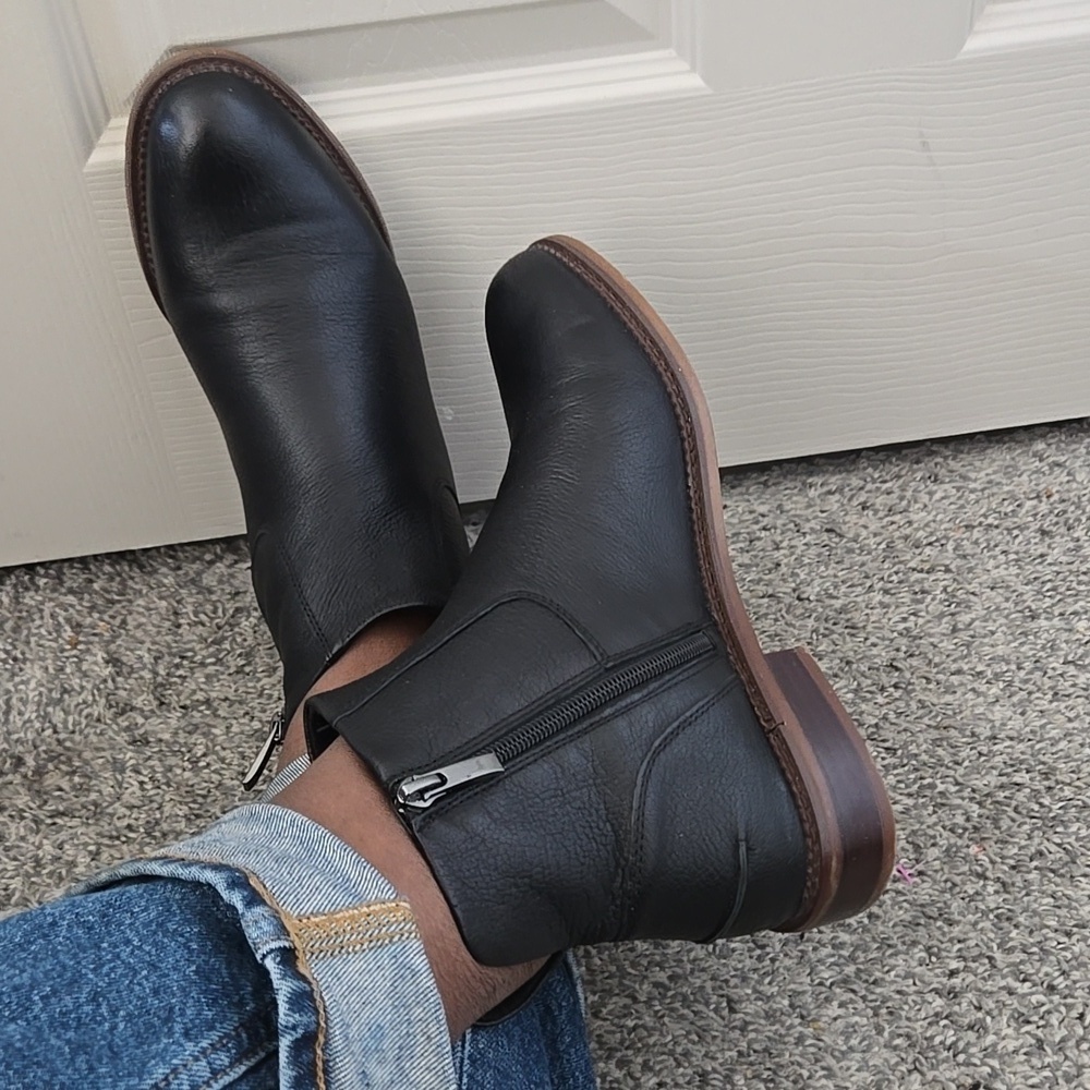 Franco Sarto Hero Black Leather Chelsea Boots Size 9.5 - Picture 9 of 11